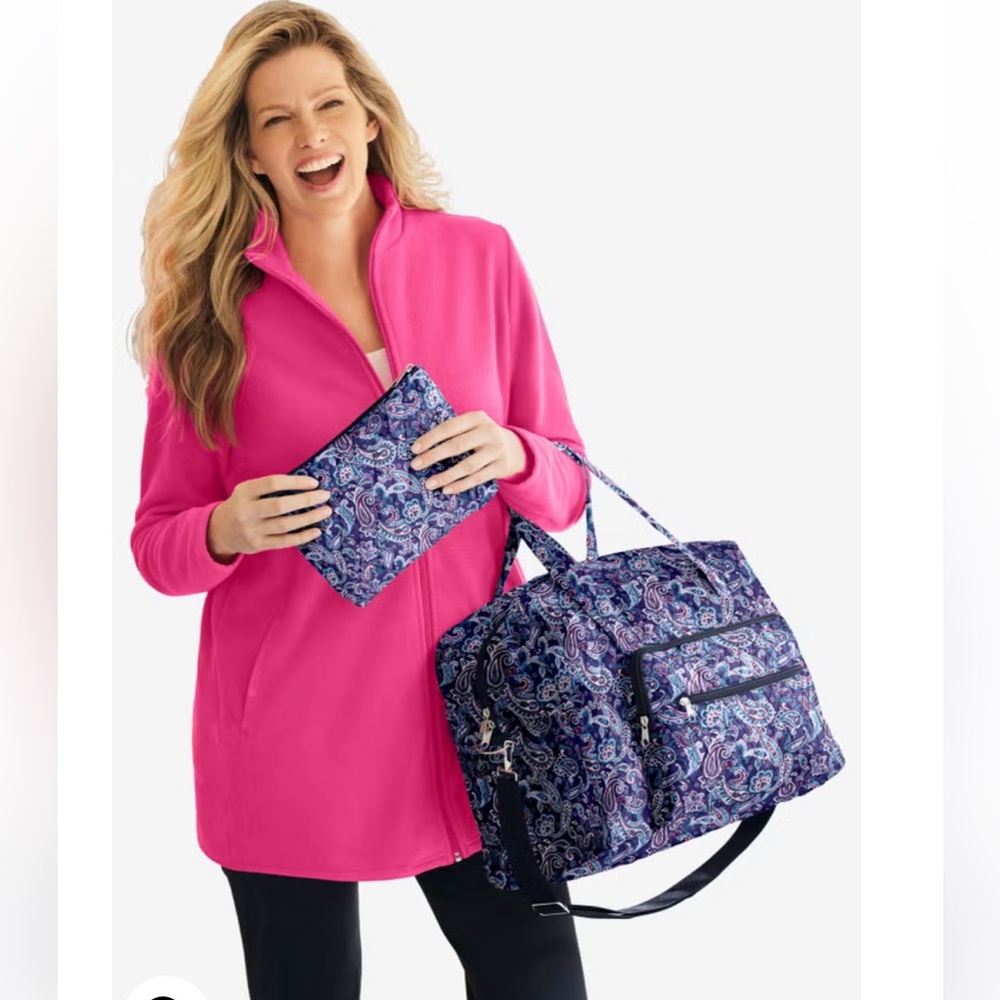 Stylish Blue Paisley Women's Bag Set nwt